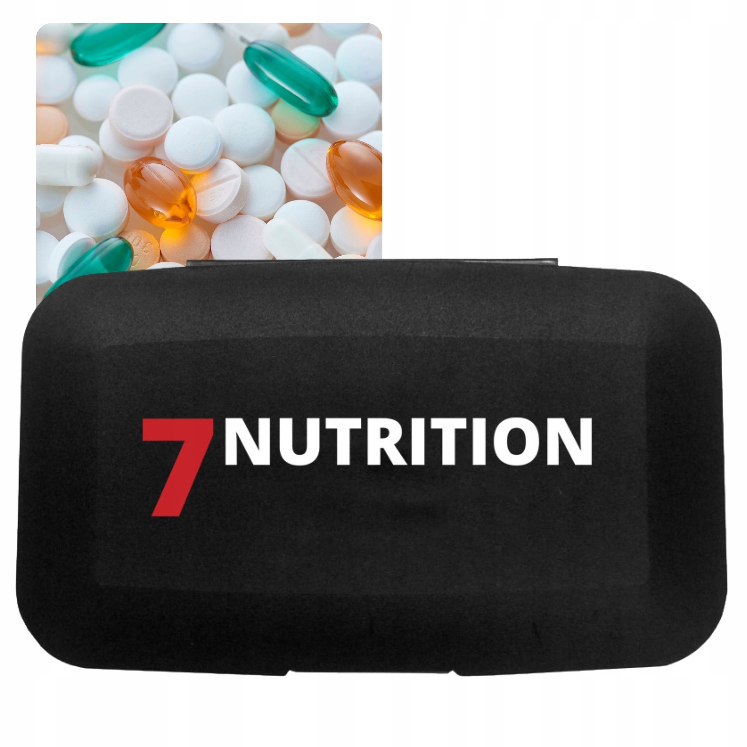 Organizer na Leki Pudełko Pillbox na Witaminy Suplementy 7Nutrition Czarny