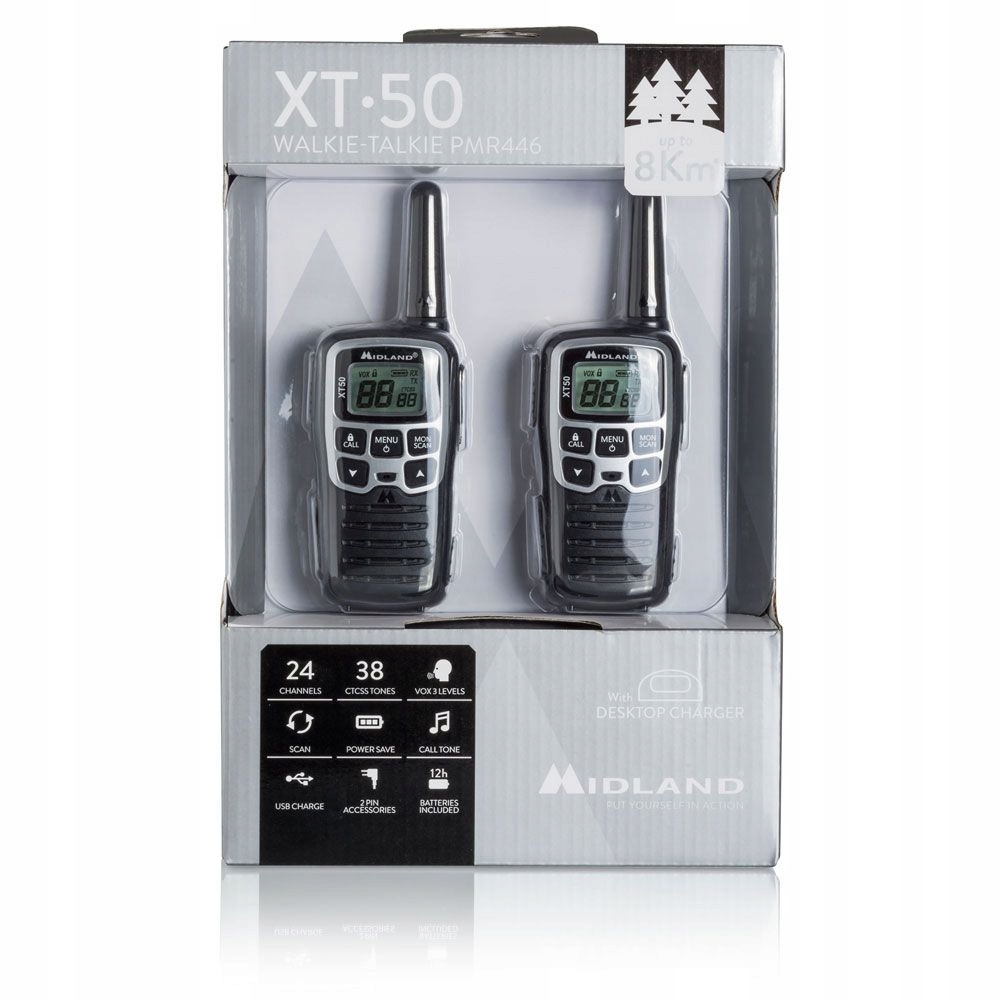 Krótkofalówki Pmr Midland XT50 walkie talkie * Radia 2szt