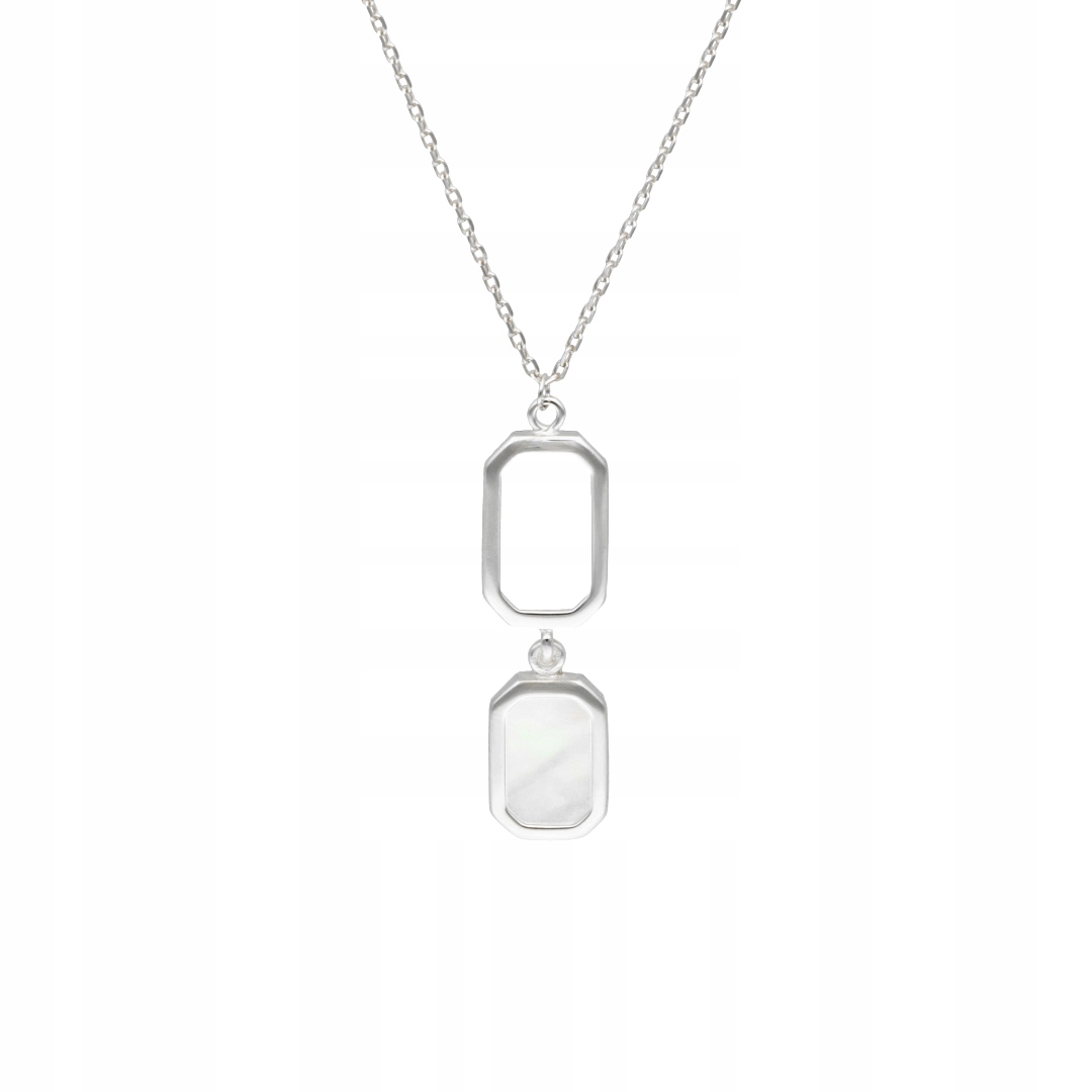 Náhrdelník s kravatou a perleťovou hmotou stříbro