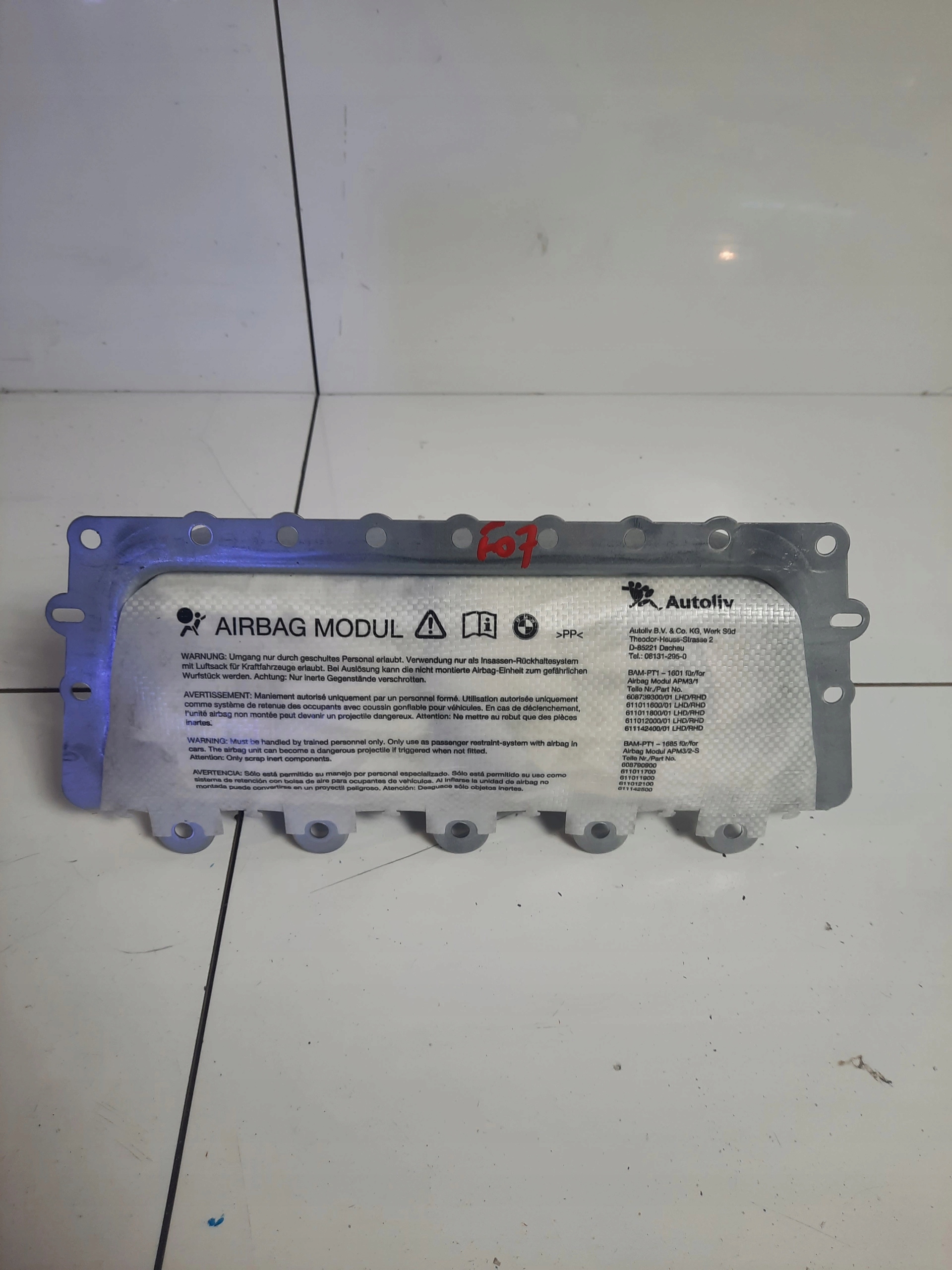 Подушка безопасности в пассажирской панели П BMW F07 9159422