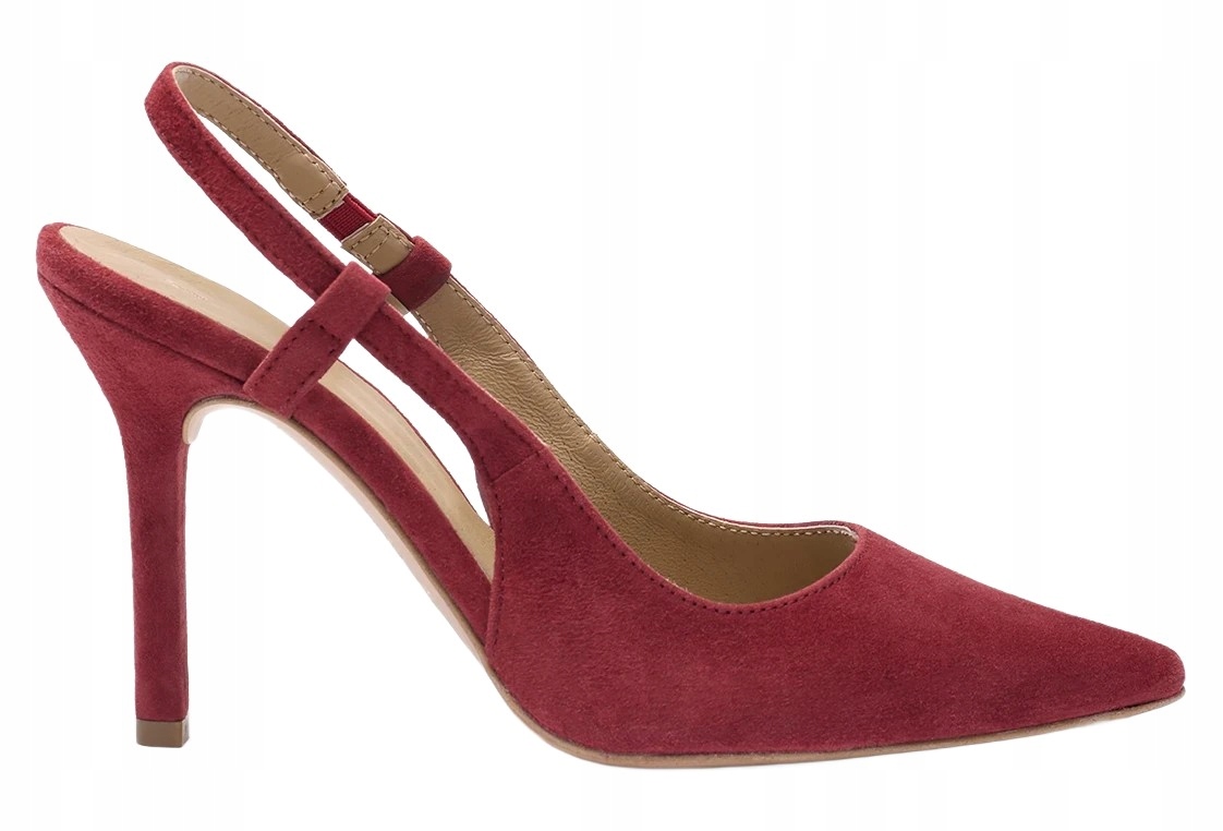 Velurové Lodičky Vysoké Dámské Elegantní Vínové Ryłko 38
