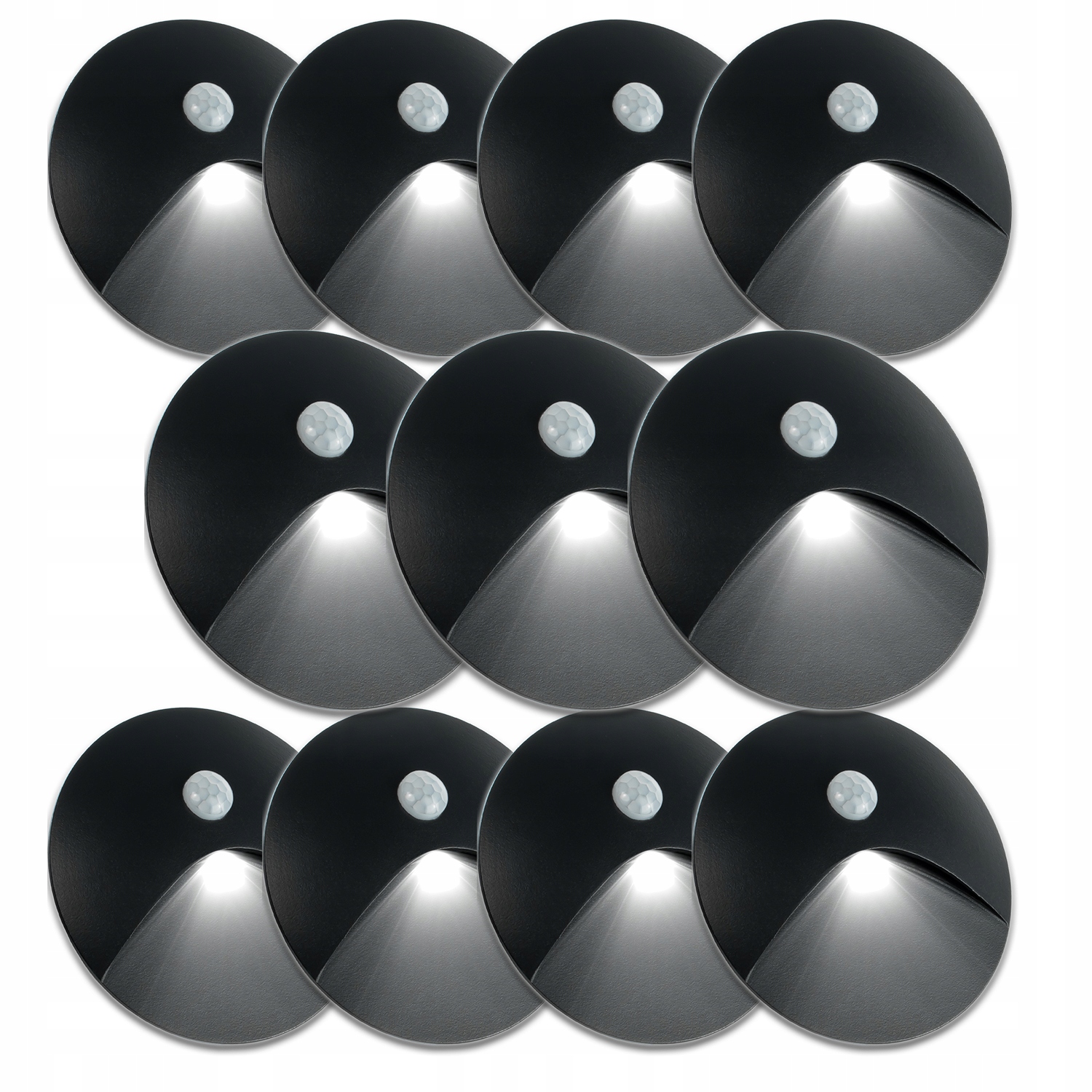 11 X Schodišťová Objímka Z Hliníku, Černé Osvětlení Schodů, Světlo Na Schody