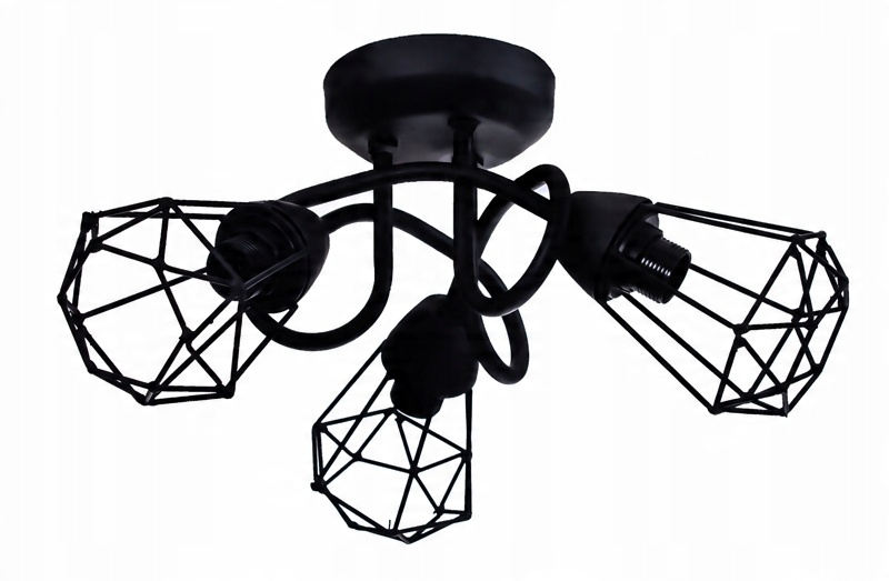 

Nowoczesny żyrandol loft czarny lampa loft industr