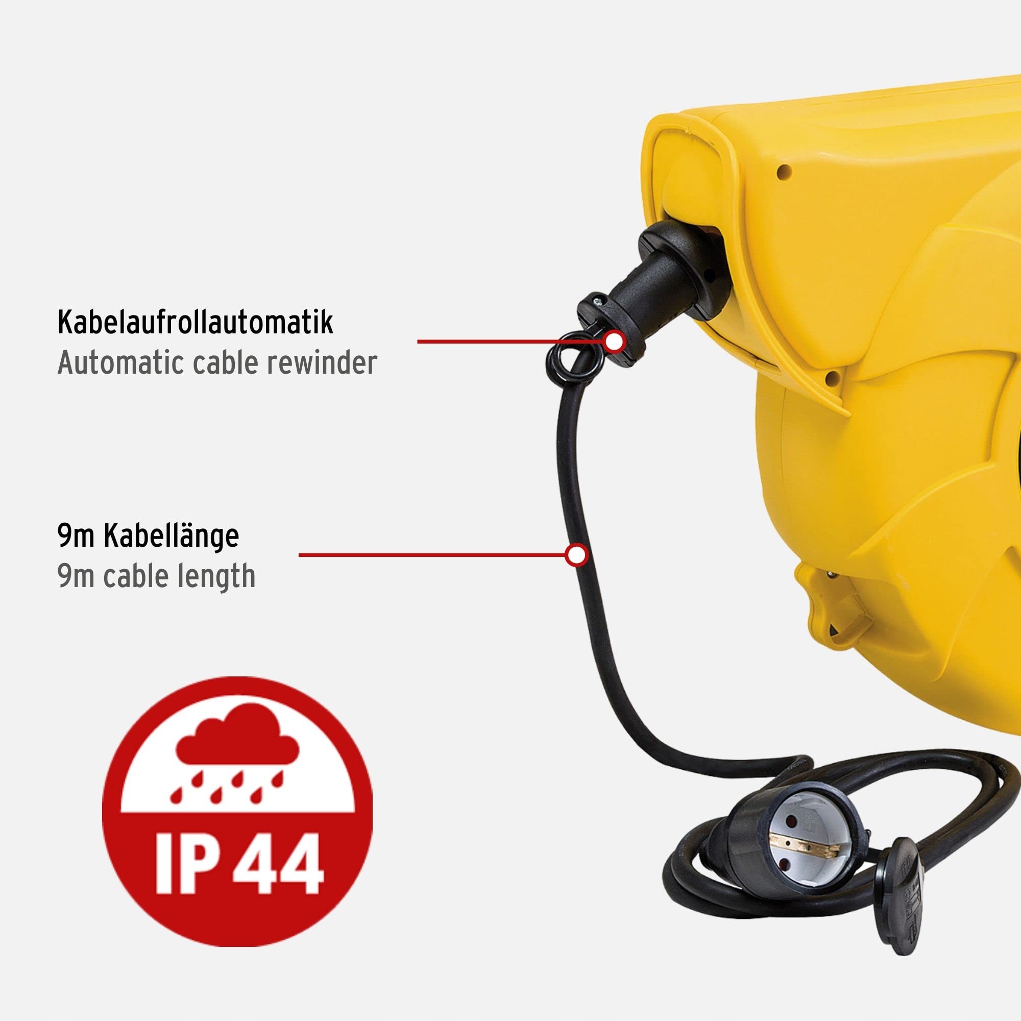 BRENNENSTUHL Automatyczna Zwijarka Kabli IP44 Na Zewnątrz 9+2m — miniatura 3