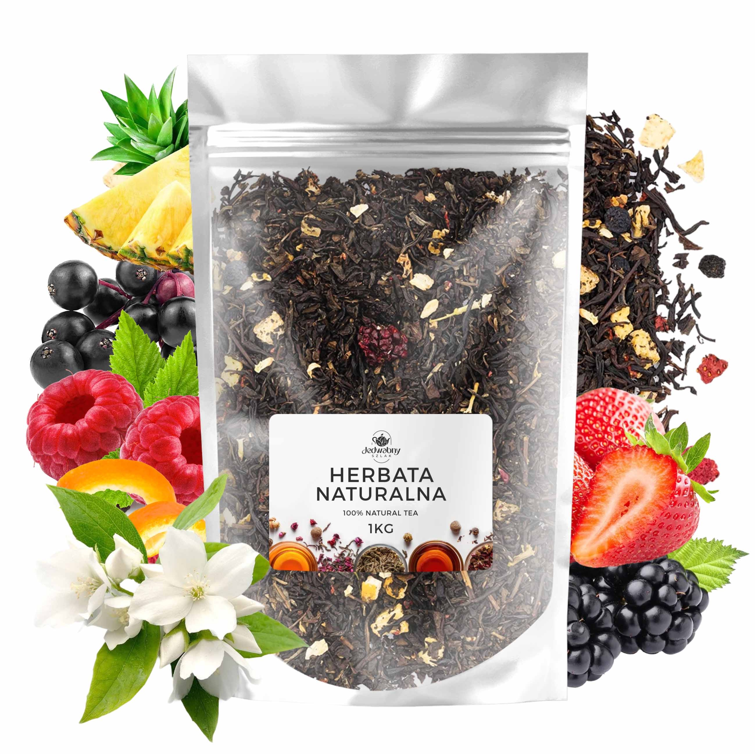 Herbata liściasta czarna Casablanca 1kg hurt jakość ananas truskawka malin