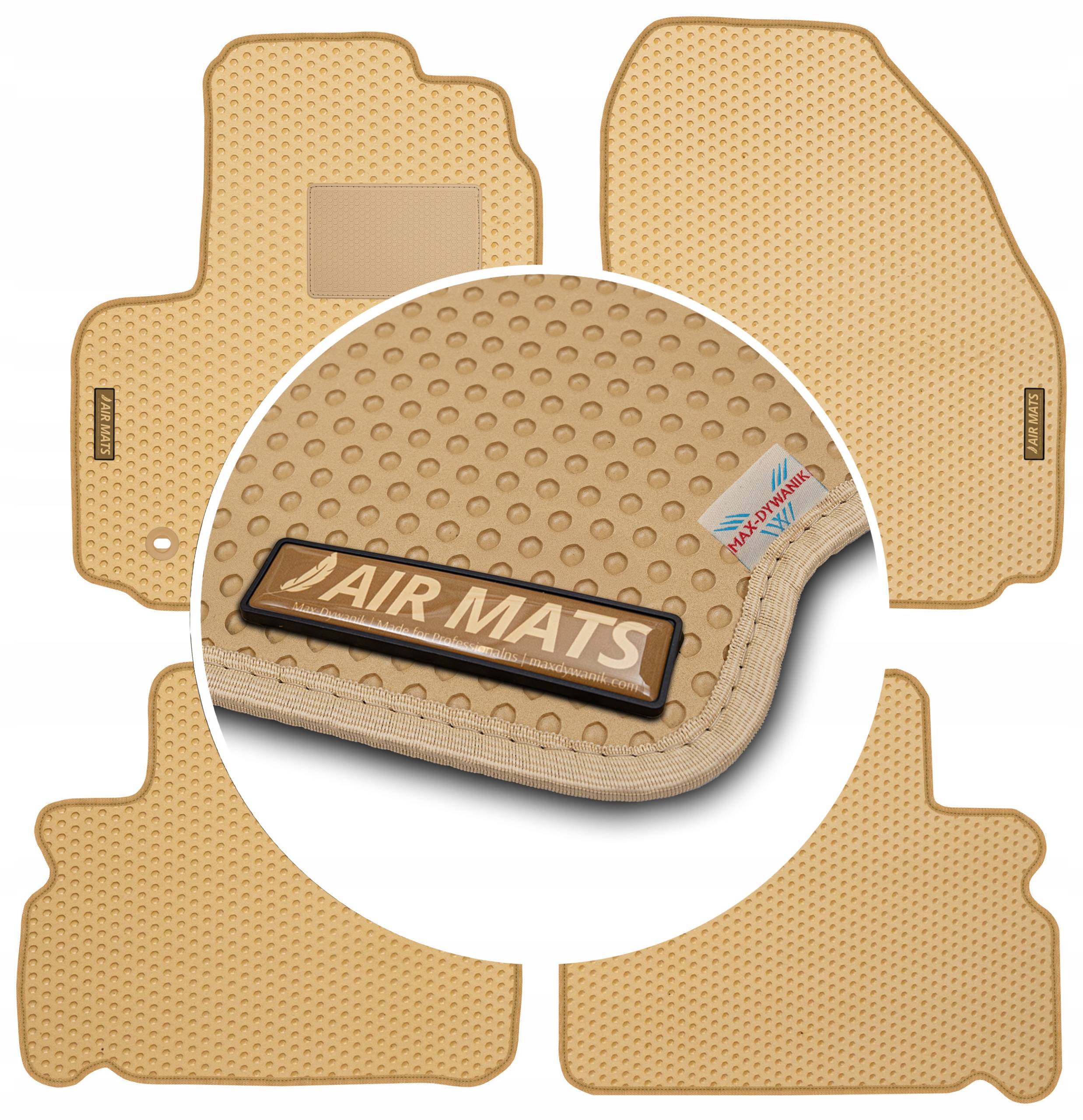 Ford S-Max I 5os 2006-2010 Béžové gumové koberce Eva Air Mats