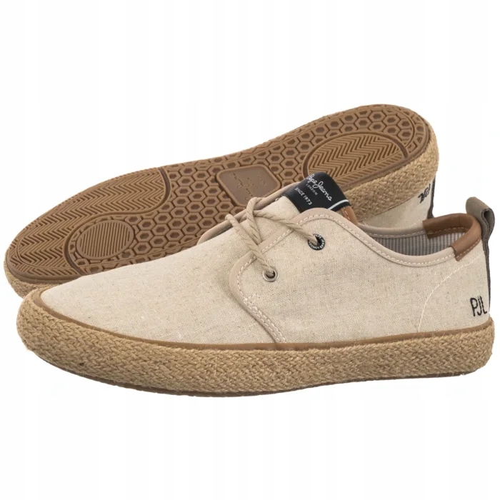 Pánské espadrilky Pepe Jeans Port Nature Ecru PMS100008 Béžové