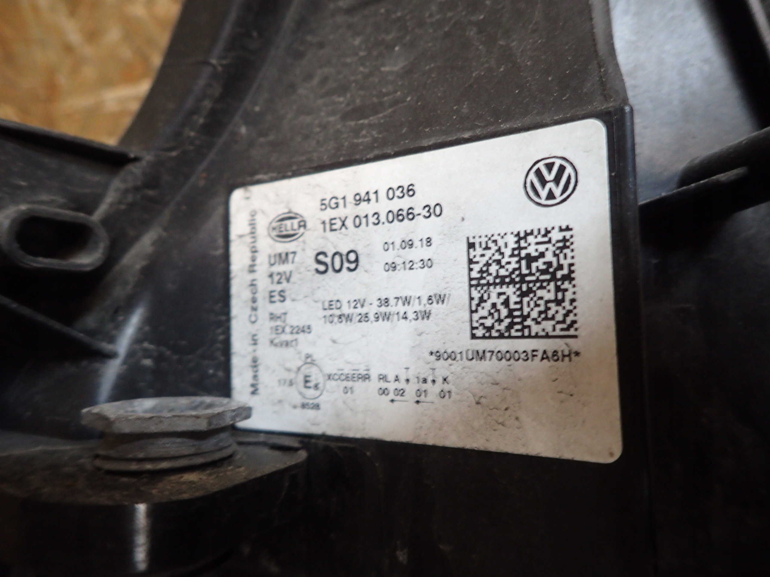 LIGHT FRONT RIGHT VW GOLF VII 7 LIFT FULL LED