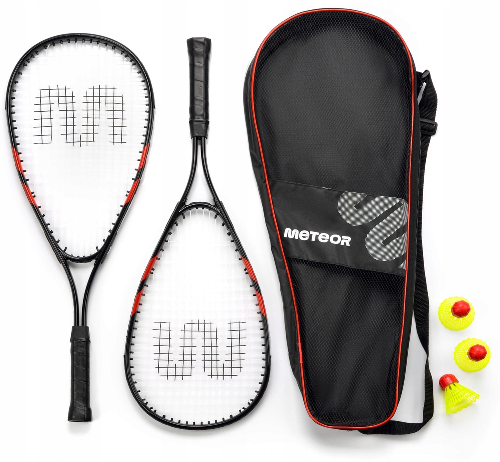 Набір для швидкісного бадмінтону 2 ракетки алюмінієві 3 волани нейлонові