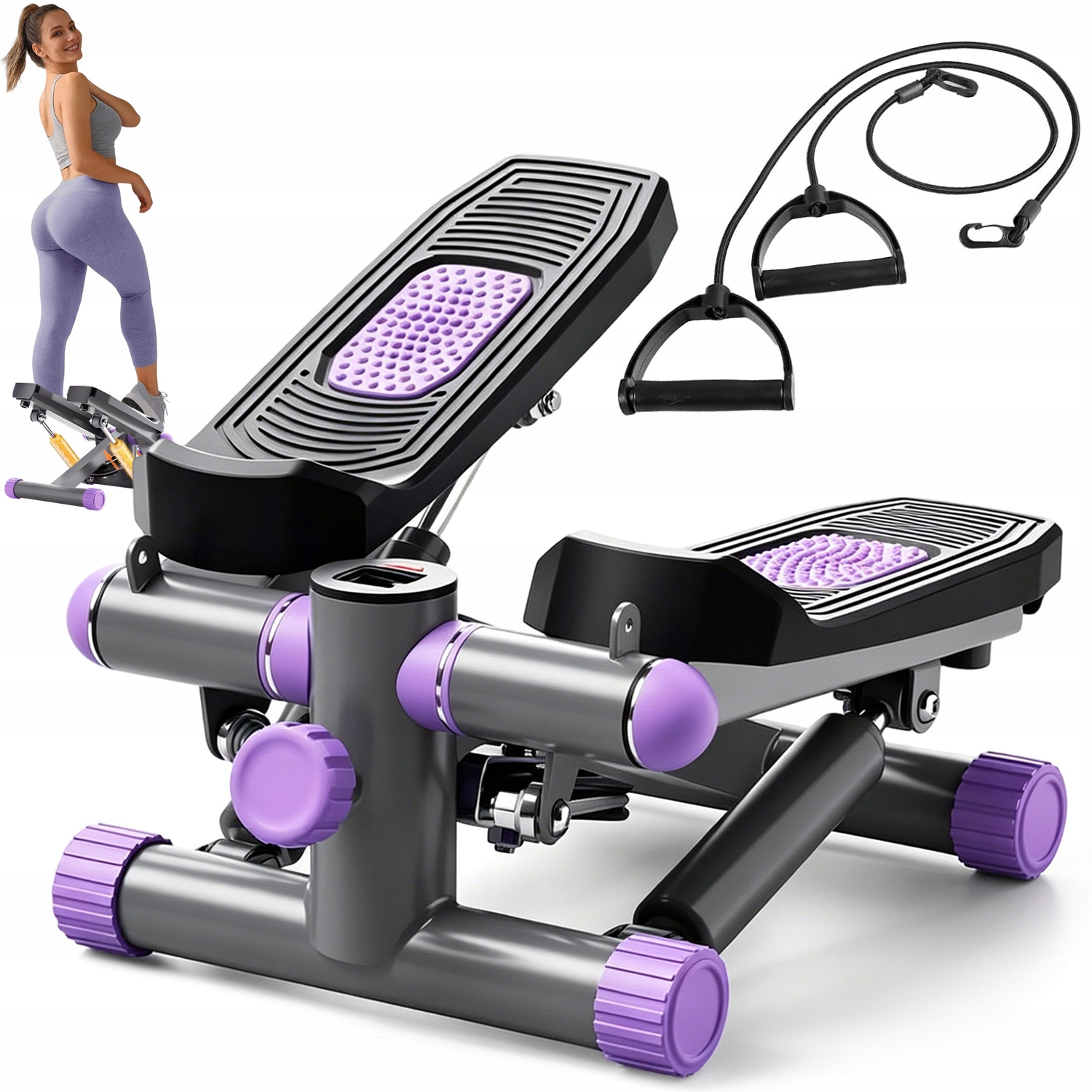 Otočný Stepper S Lany, Regulace Pro Fitness Cvičení 2V1 150 Kg Pro Domácnost