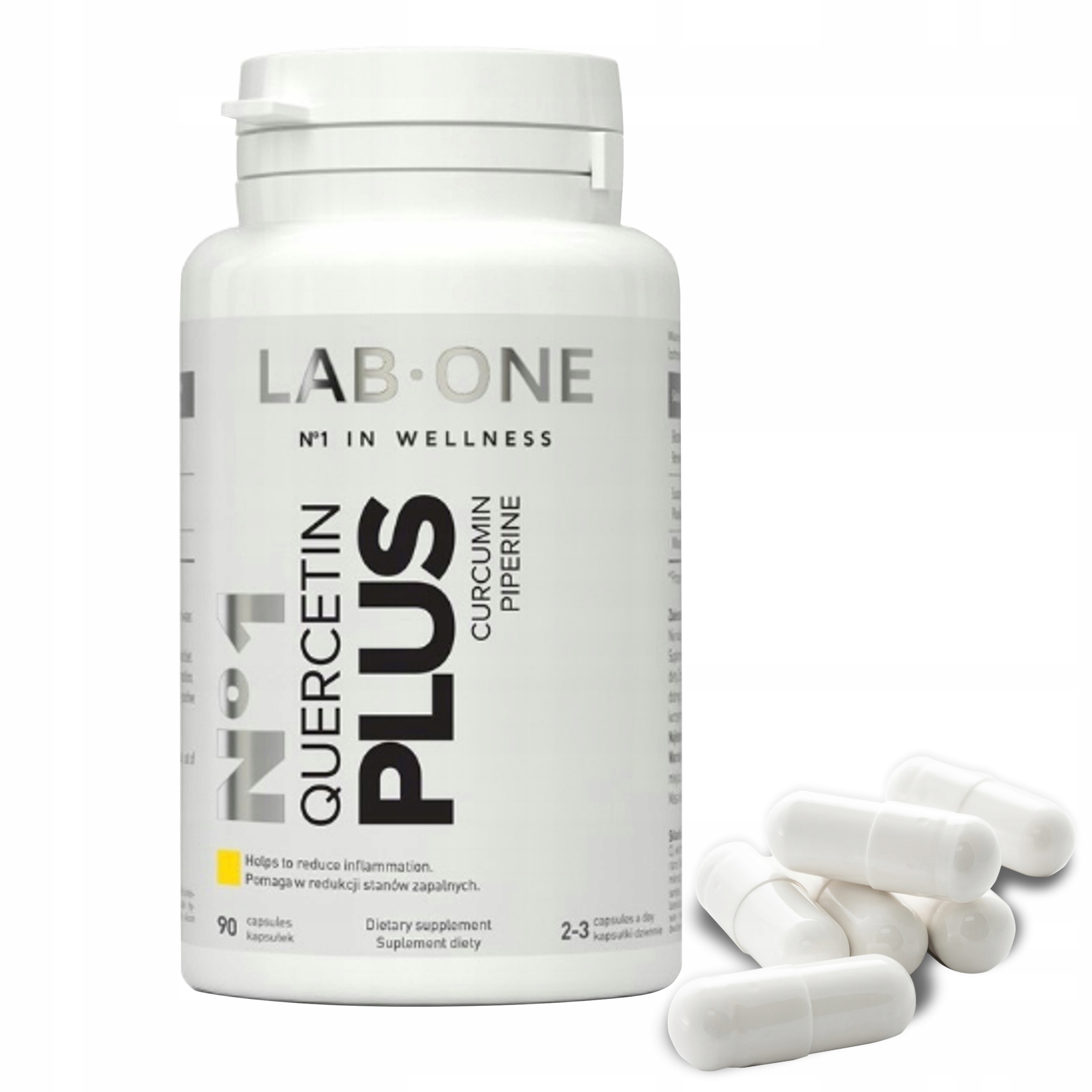 Kwercetyna Kurkuma Odporność 90 kapsułek LAB ONE Quercetin Plus 440mg — 4