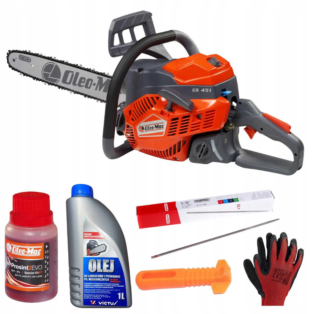 Piła łańcuchowa Oleo-Mac GS 451 16" 0.325 + MEGA ZESTAW DODATKÓW