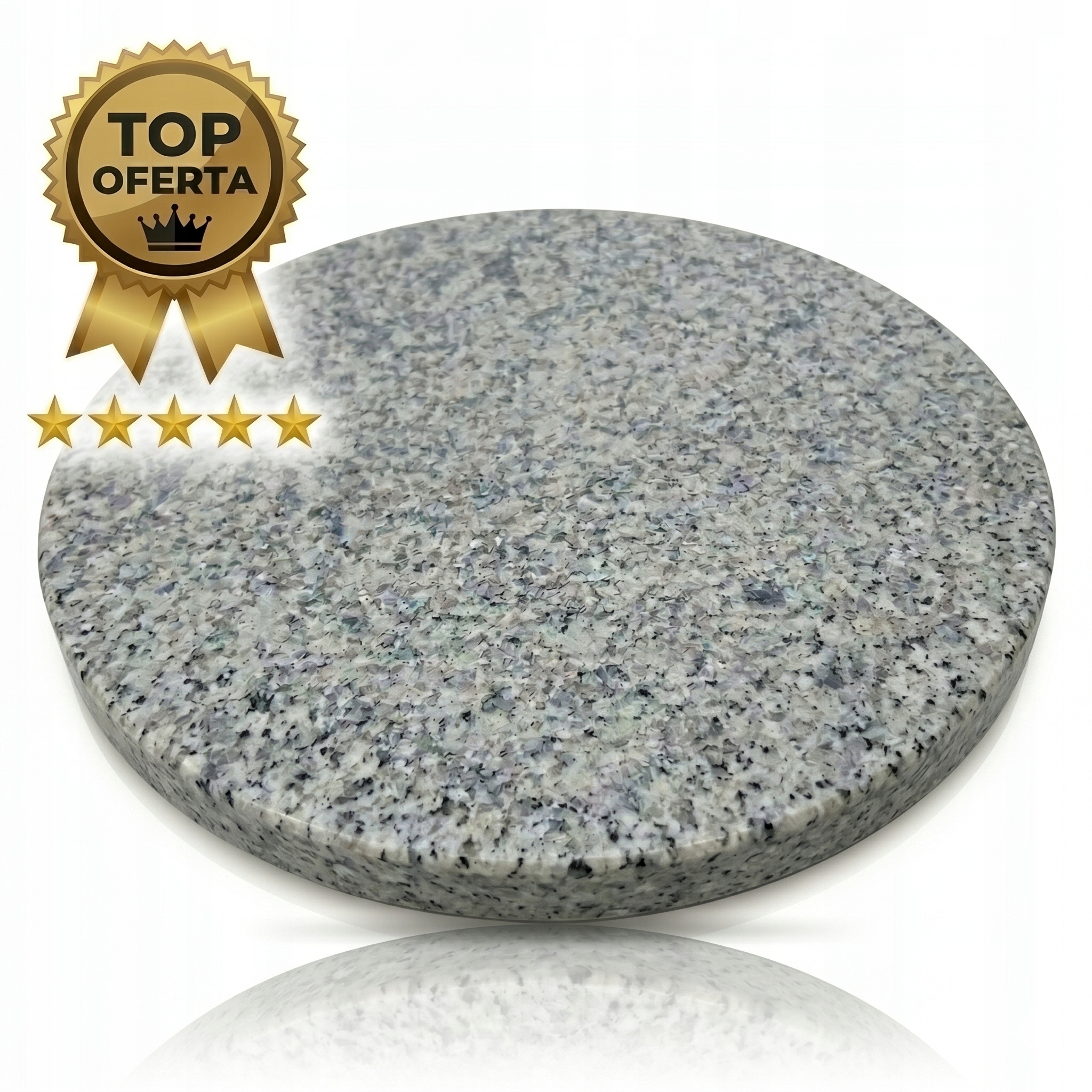 Krájecí prkénko granitové kamenné Bianco Kulaté Průměr 40 cm, pevné