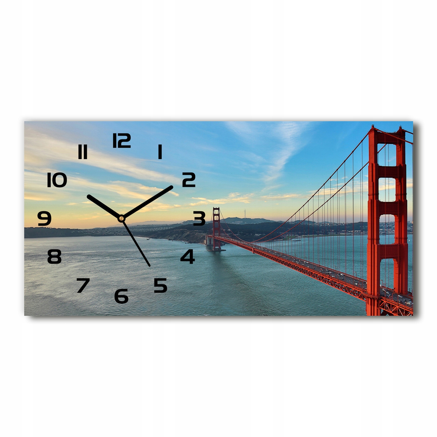 

Zegar ścienny szklany Most San Francisco 60x30 cm