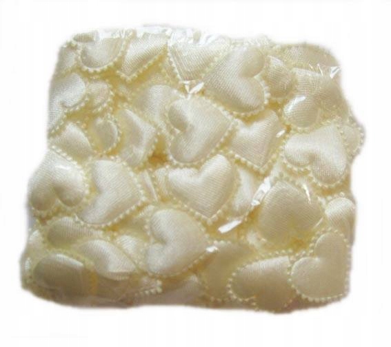 

Aplikacje Serca z Falbanką MIDI - 20 szt - Kremowe