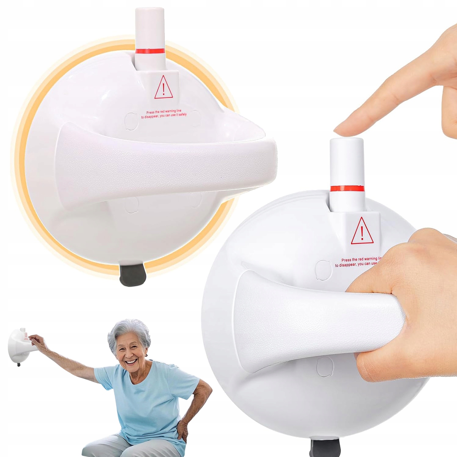 Uchwyt łazienkowy dla osób starszych na przyssawki do Wc pod prysznic