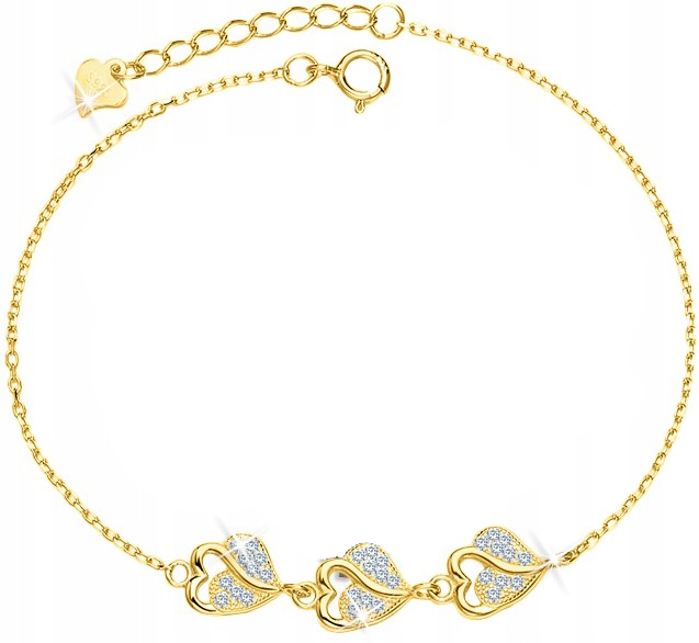 

Złota Bransoletka Srebrna 925 Serce Dla Kobiety