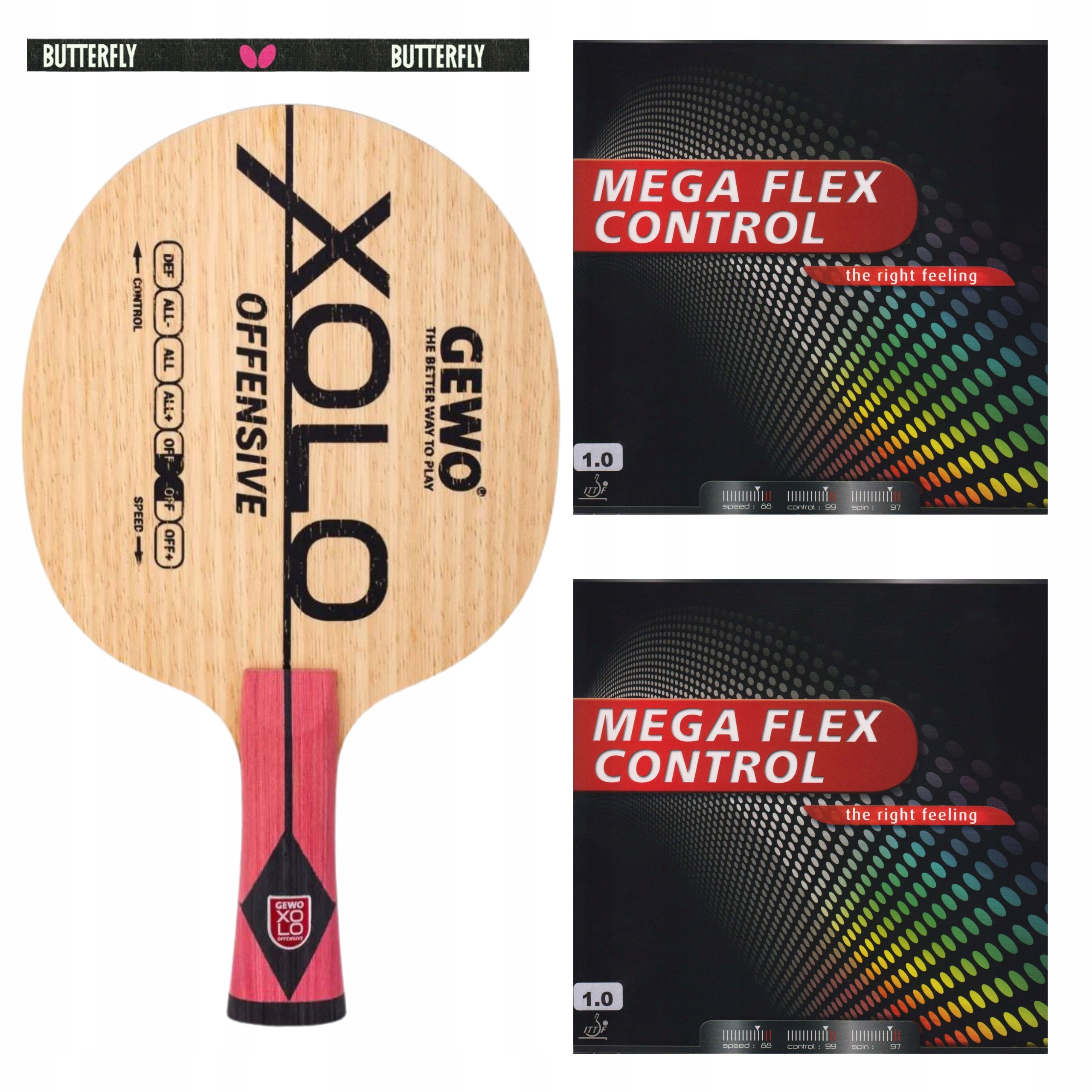 Pálka Na Stolní Tenis 2X Gewo Flex Control Deska Xolo Off