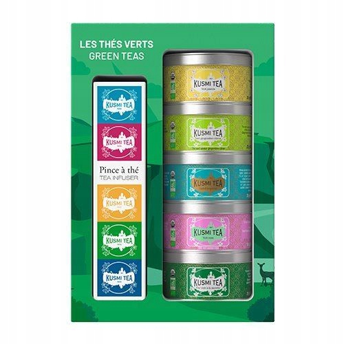 Zestaw prezentowy zielonych herbat Green Teas z zaparzaczem