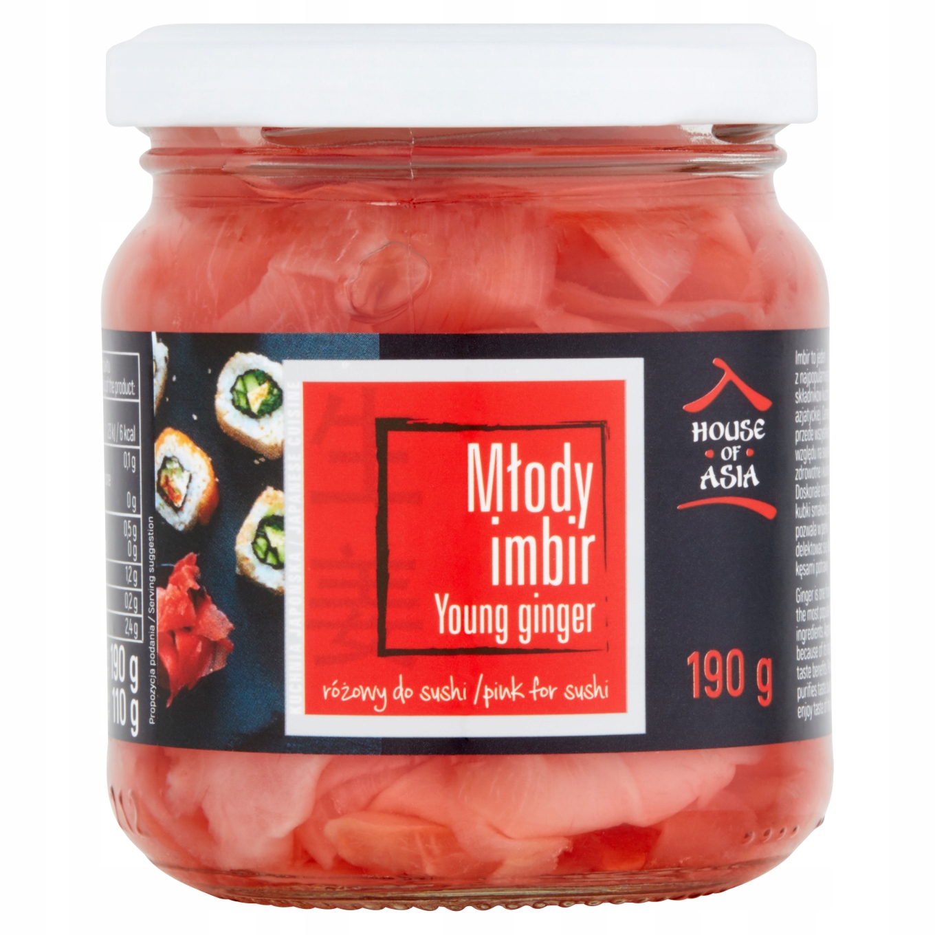 

House of Asia Młody imbir różowy do sushi 190 g
