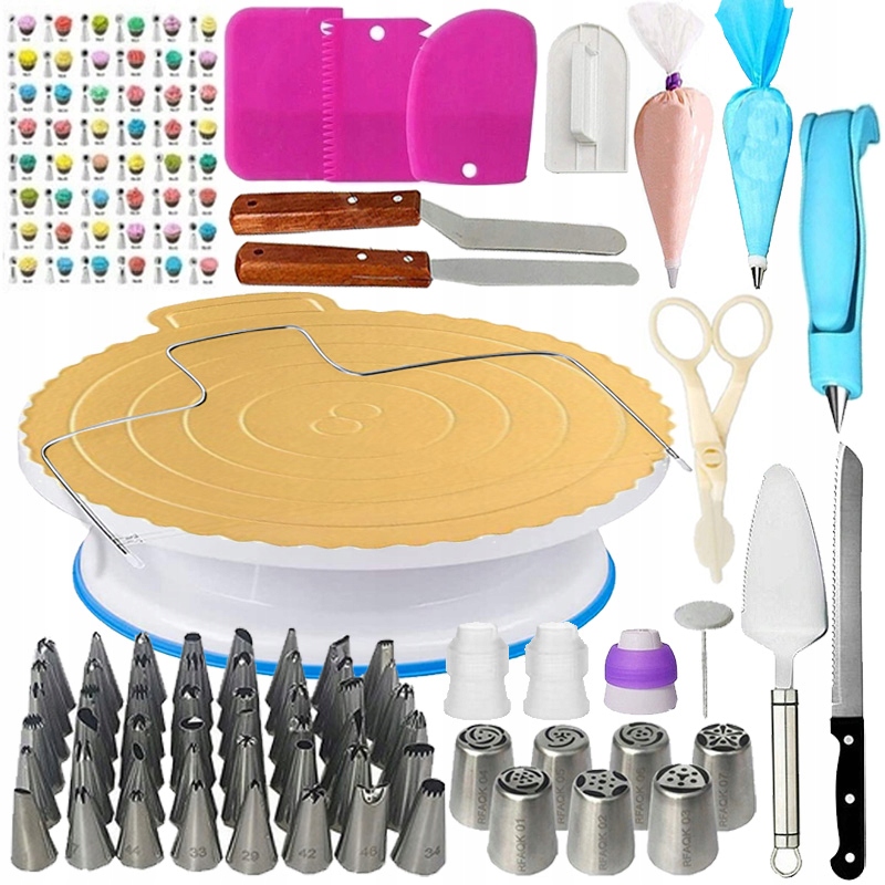 

Bogaty Zestaw Cukierniczy Dekoracja Tortów 124 Szt