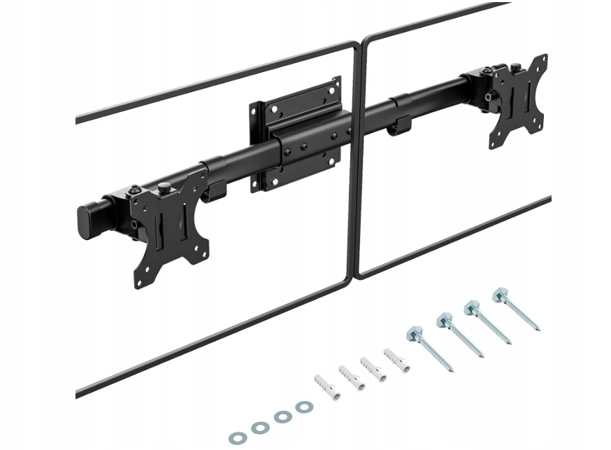 Nástěnný držák pro dva monitory, úhlopříčka až 27 palců