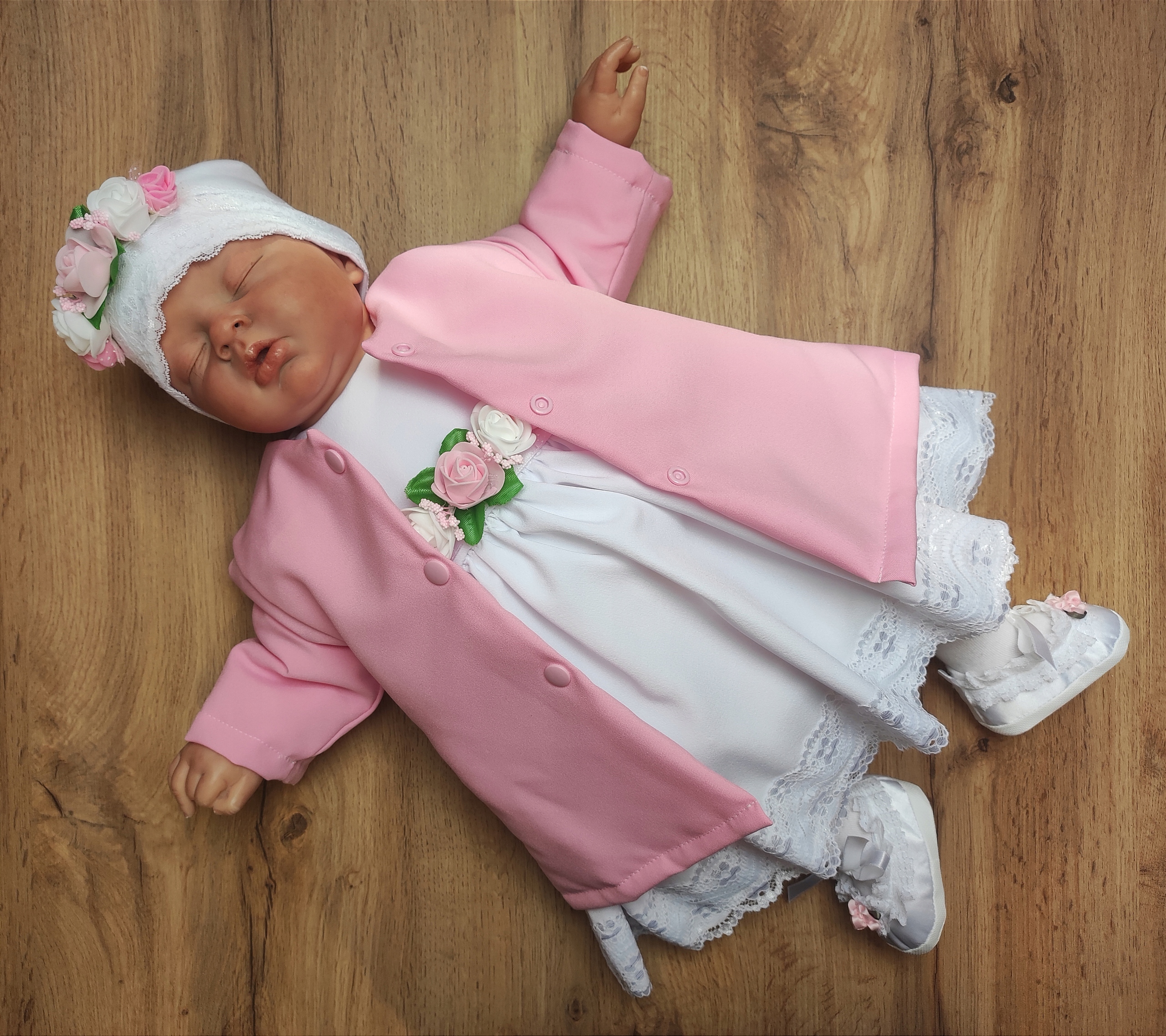 KELLO - Komplet 3 cz. 56 cm chrzest BIAŁY