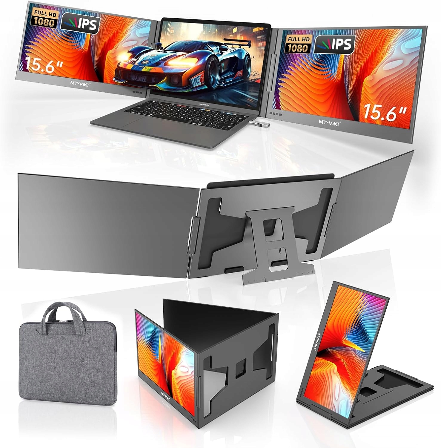 Podwójny Monitor do laptopa LCD Mt-viki 15,6 " 1920 x 1080 px Ips M2592