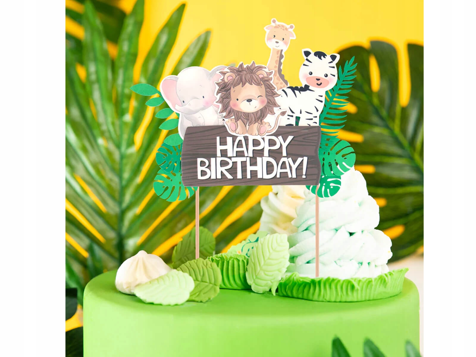 Topper na tort Happy Birthday Zwierzątka Safari Marka PartyPal