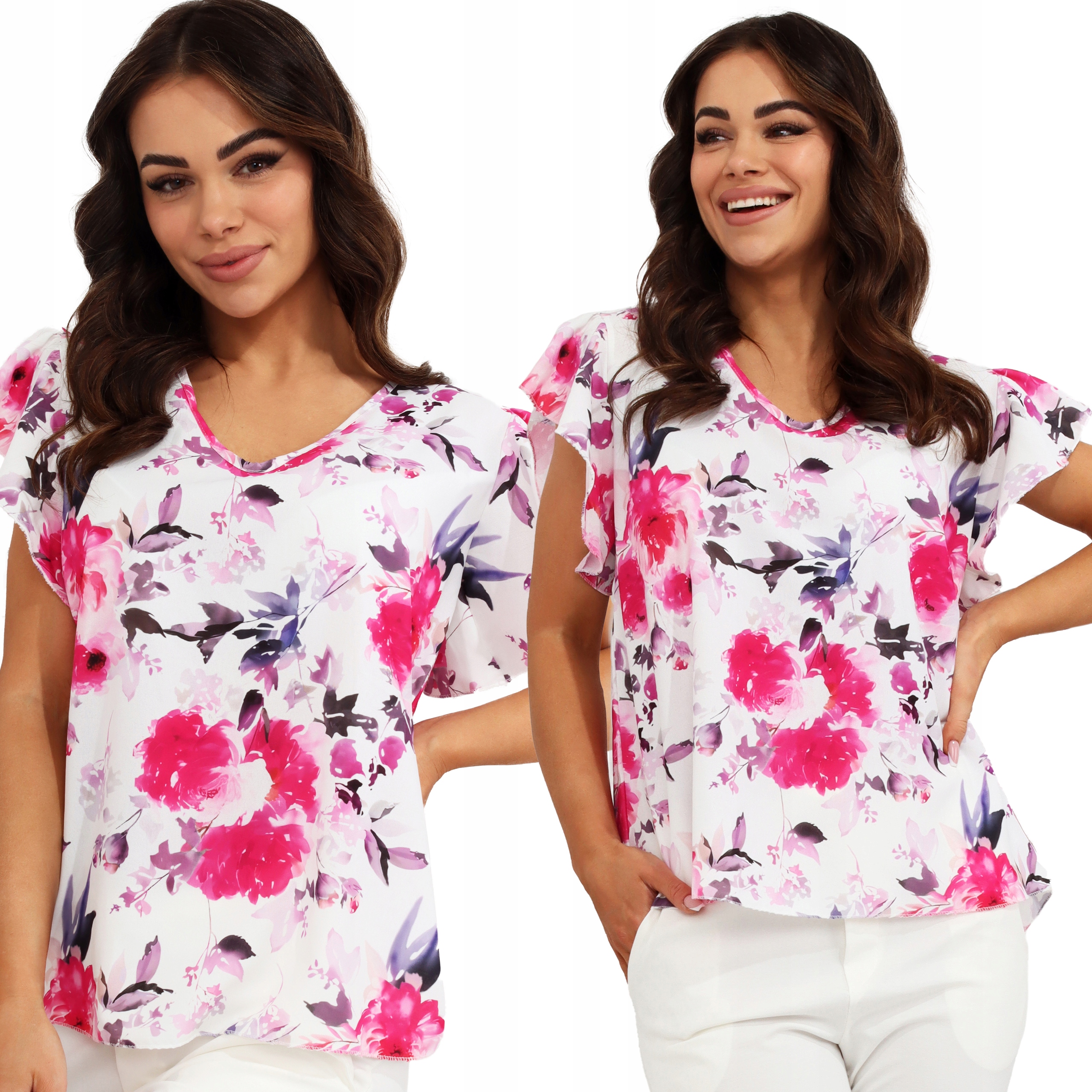 

Bluzka Damska Koszulka Kobieca T-shirt Top Fuksja