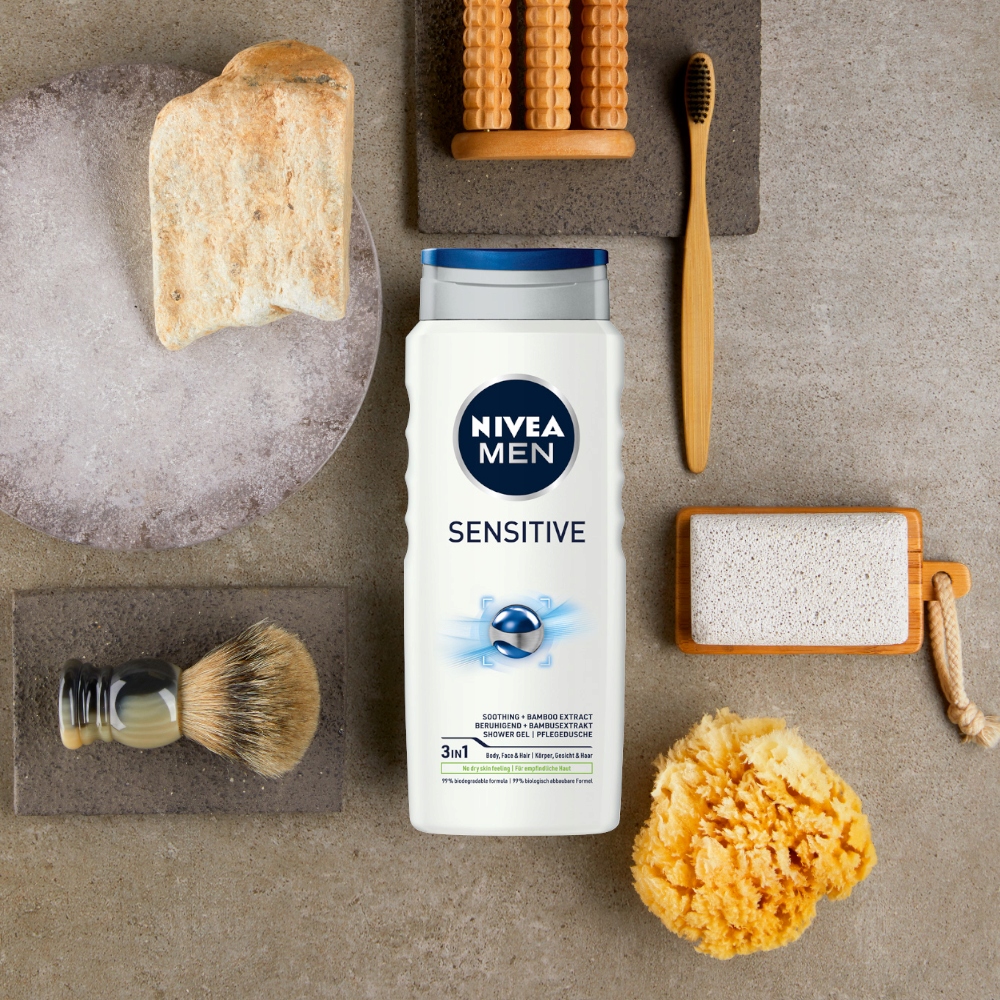 NIVEA MEN Sensitive żel pod prysznic 4x500 ml Marka Nivea Men