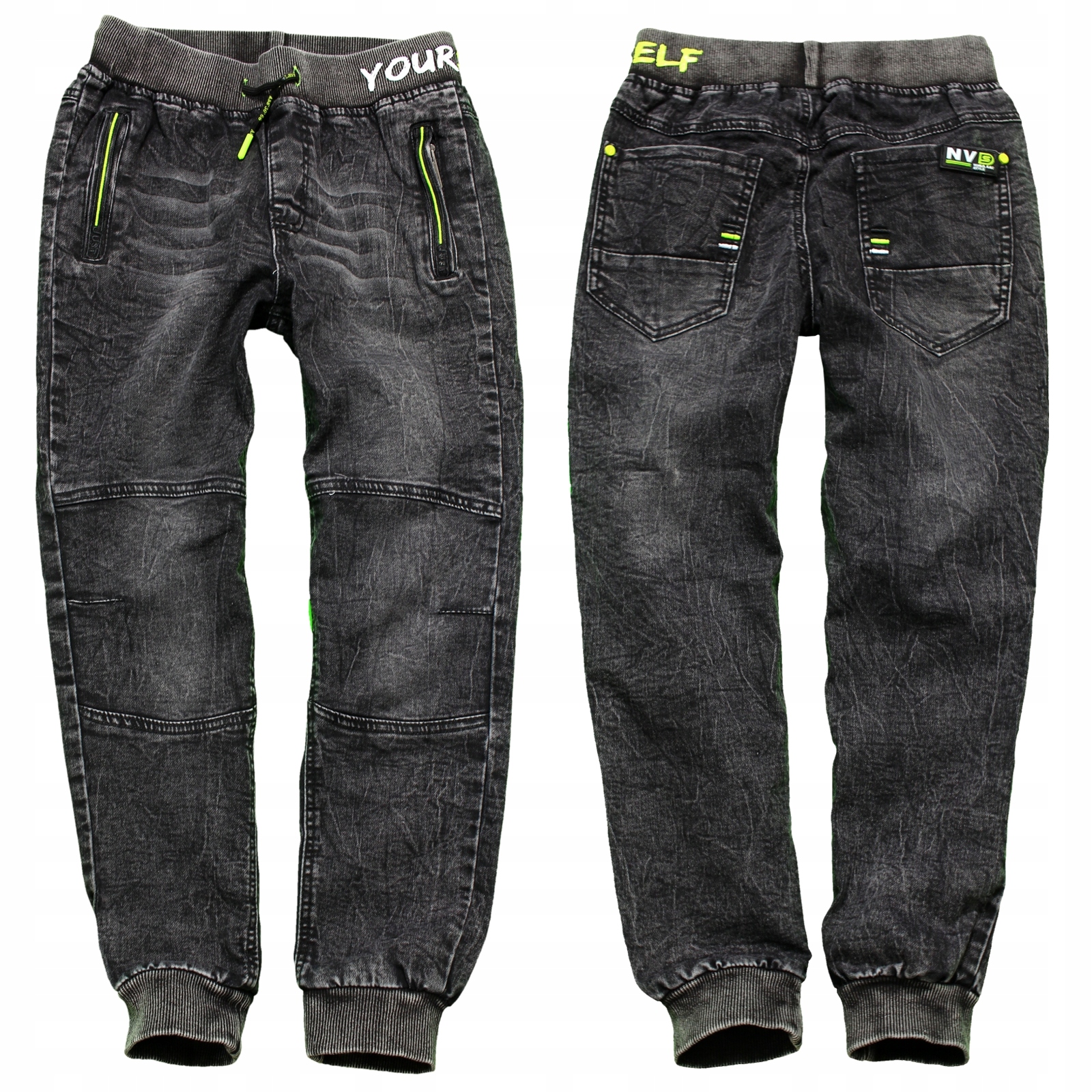 

Spodnie Joggery Jeans Biker Marmurek Zamki 146/152