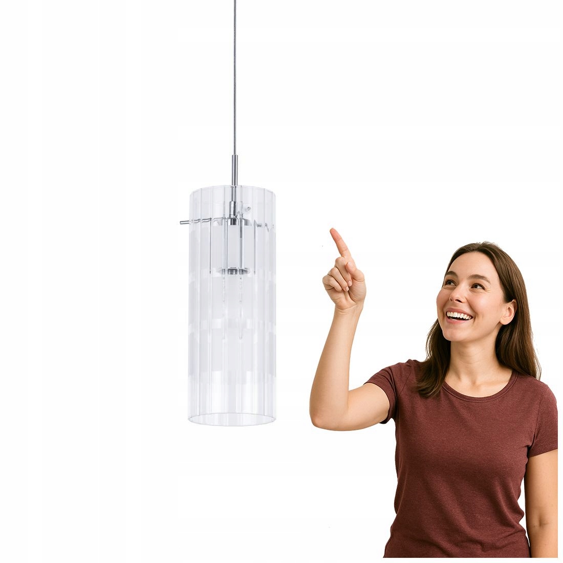 Chromovaná závěsná lampa Max do obývacího pokoje E27 Italux