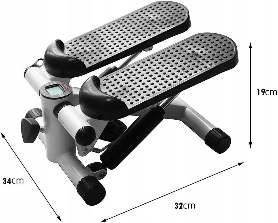 STEPPER FITNESS DO ĆWICZEŃ SCHODY Z LICZNIKIEM KROKÓW CZARNY + LINKI Kod producenta STEPPER-551765-black