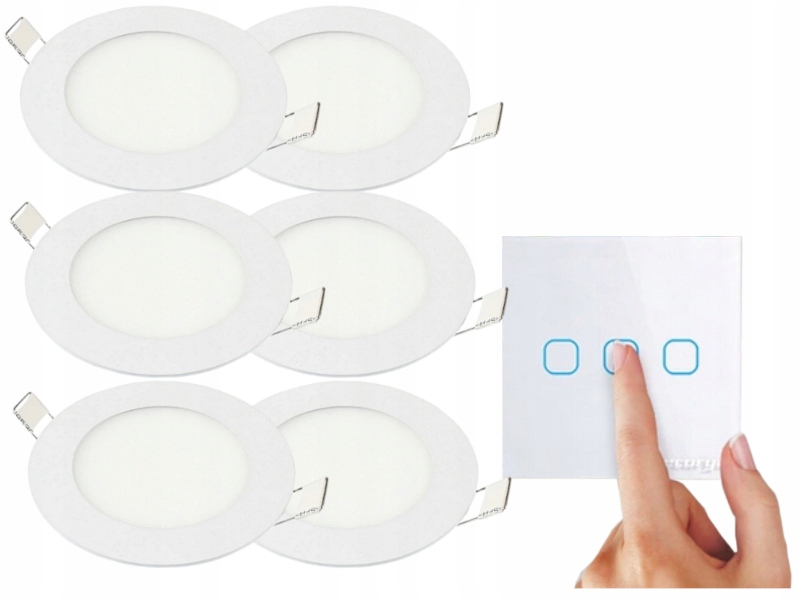 Sada Lampička Halogen Stropní Led 3W 6x Vypínač