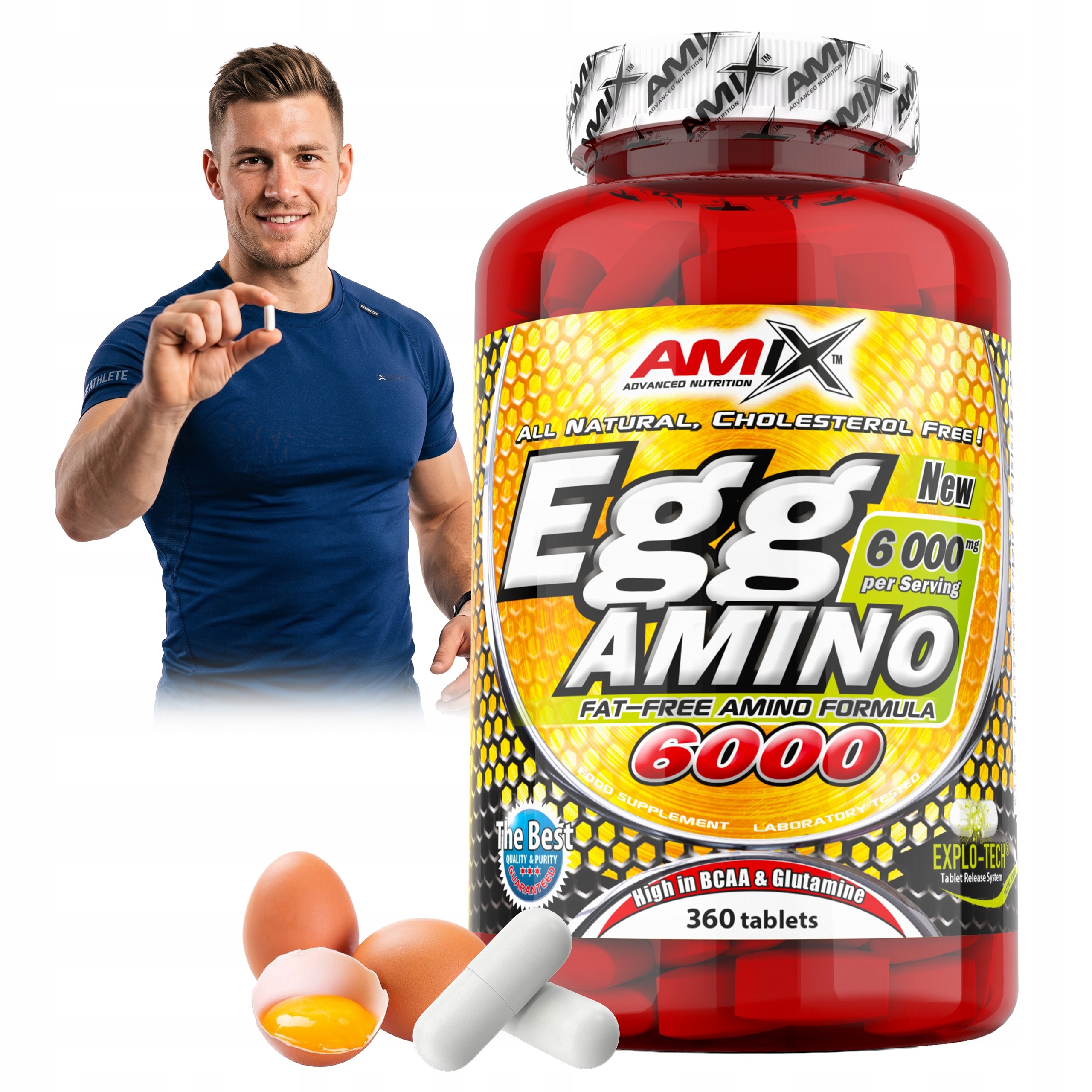 Amino Egg – Vaječný albumin v tabletách, aminokyseliny bez lepku a laktózy