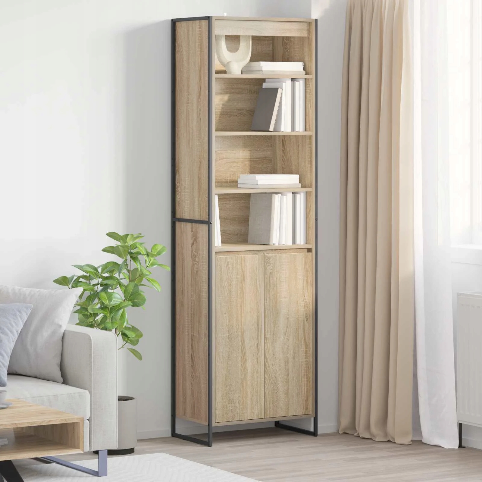 vidaXL Vysoké skříně 2 pcs Sonoma 60 x 36 x 200 cm kompozitní dřevo
