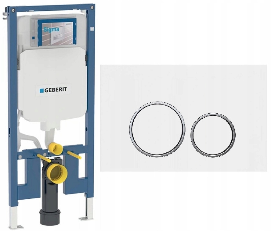 Wc súprava Geberit Slim 8 cm UP720 tlačidlo Dopio biela