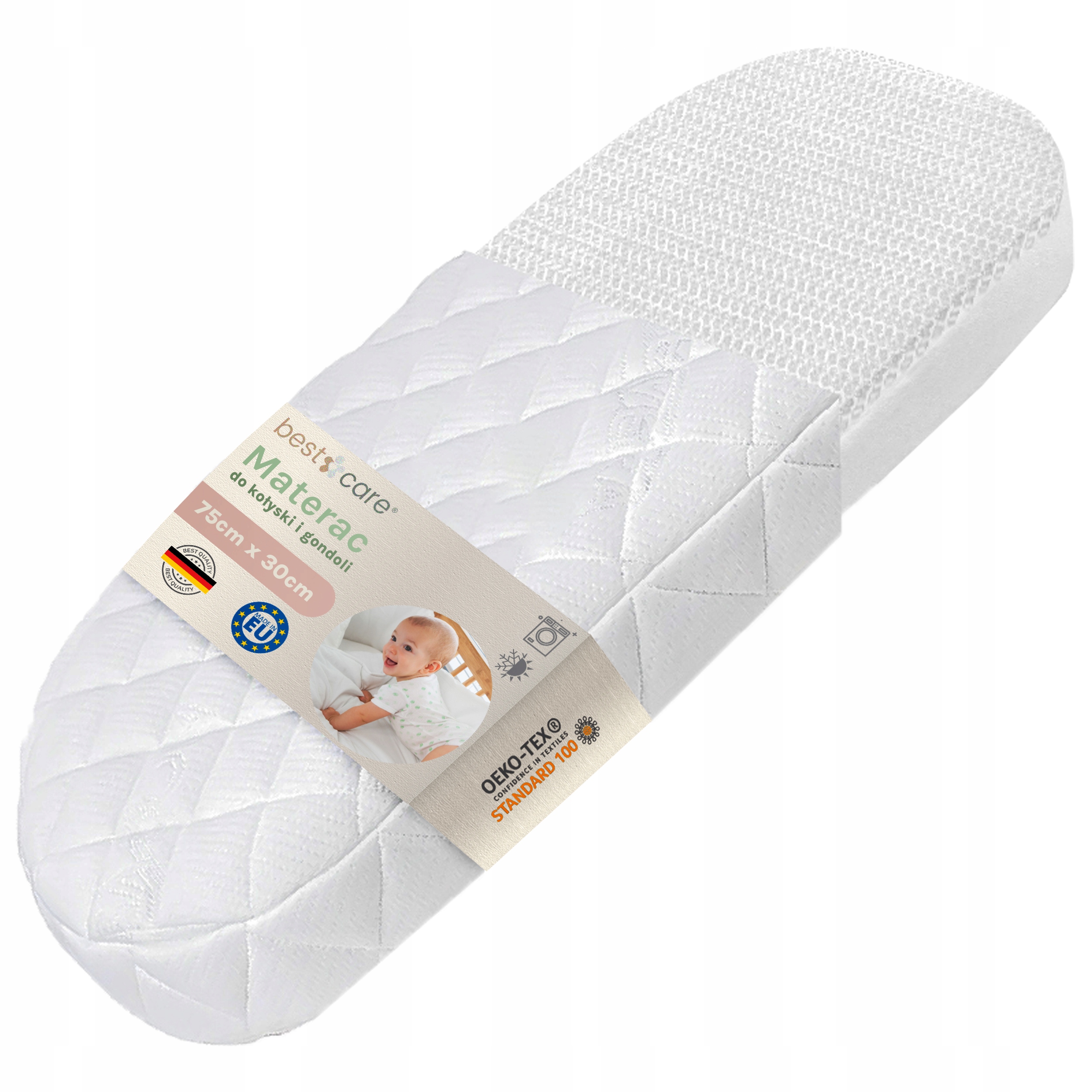 BestCare Aero Materac dla niemowląt ddo wózka Air Plus Owalny 75 x 30 cm