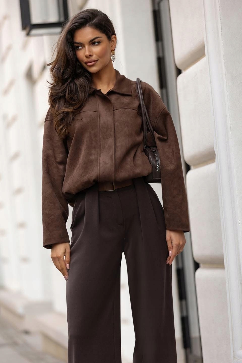 Dámská hnědá semišová bunda Velikost L Model Polský Výrobce Lalous