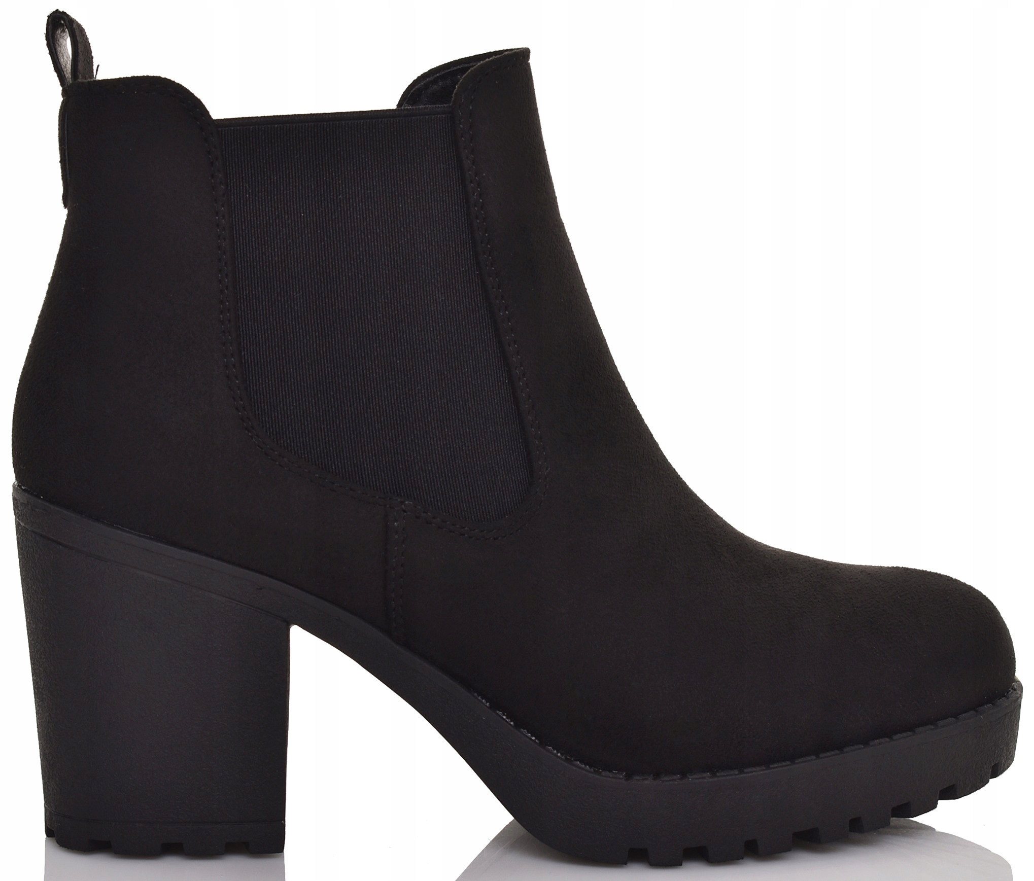 

Klasyczne Damskie Botki Na Słupku Czarne