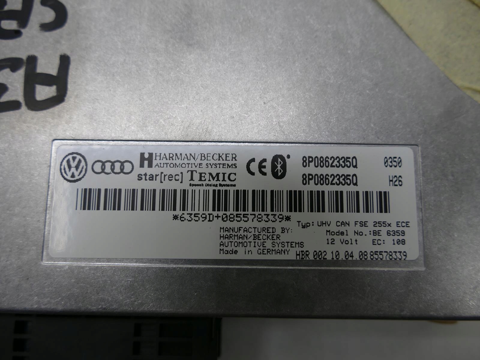 AUDI A3 8P CABRIO MODULE BLUETOOTH HARMAN BECKER