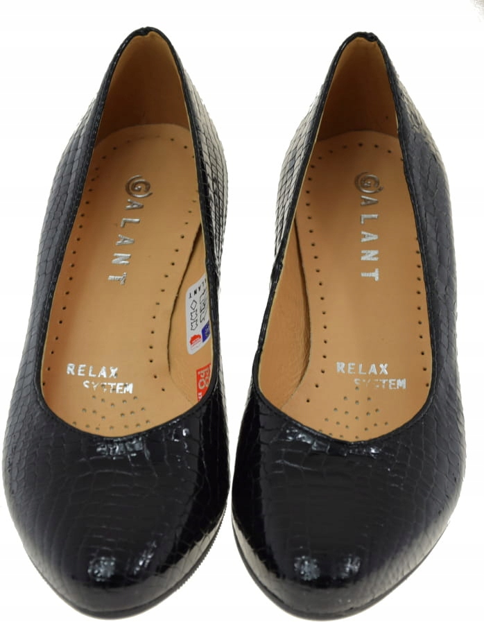 ELEGANCKIE DAMSKIE CZÓŁENKA-PÓŁBUTY GALANT 904 NATURALNA SKÓRA KOMFORT R.40 Model Eleganckie czółenka na stabilnym obcasie