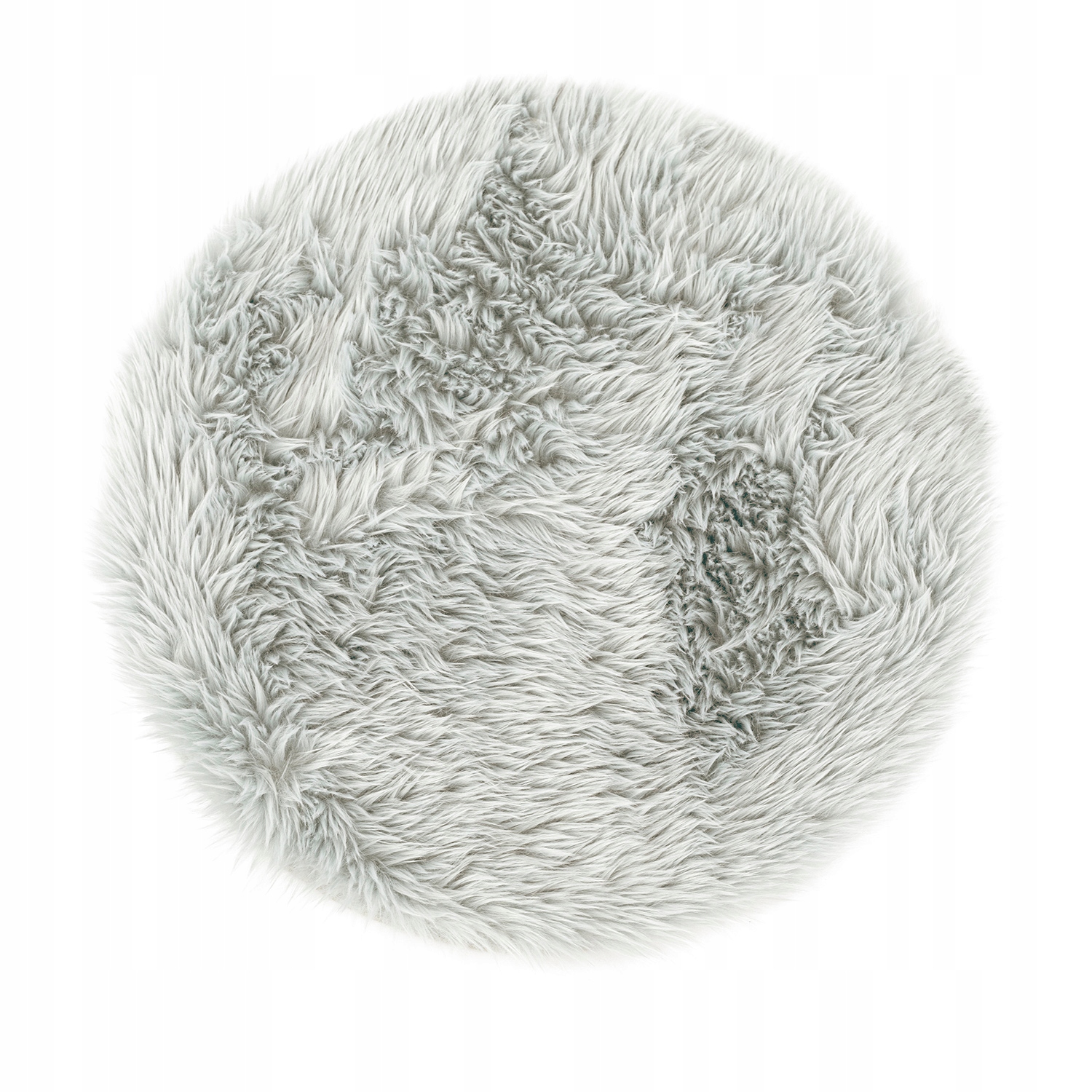 

Okrągły dywan do salonu długie włosie szary 90x90