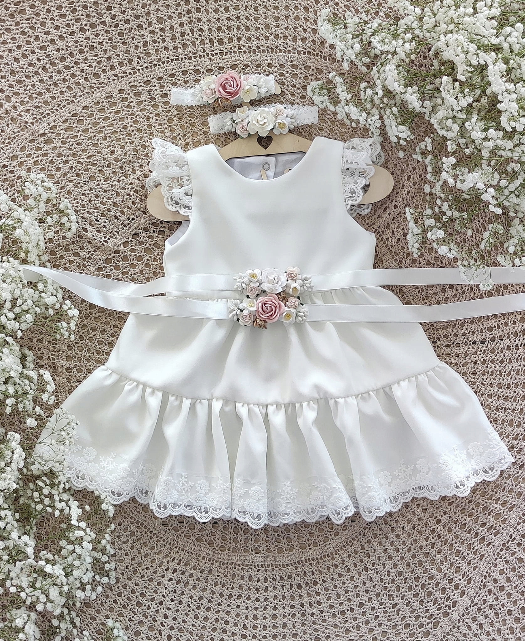 Sukienka do chrztu jasny ecru Jula 2 68 Marka Inna marka