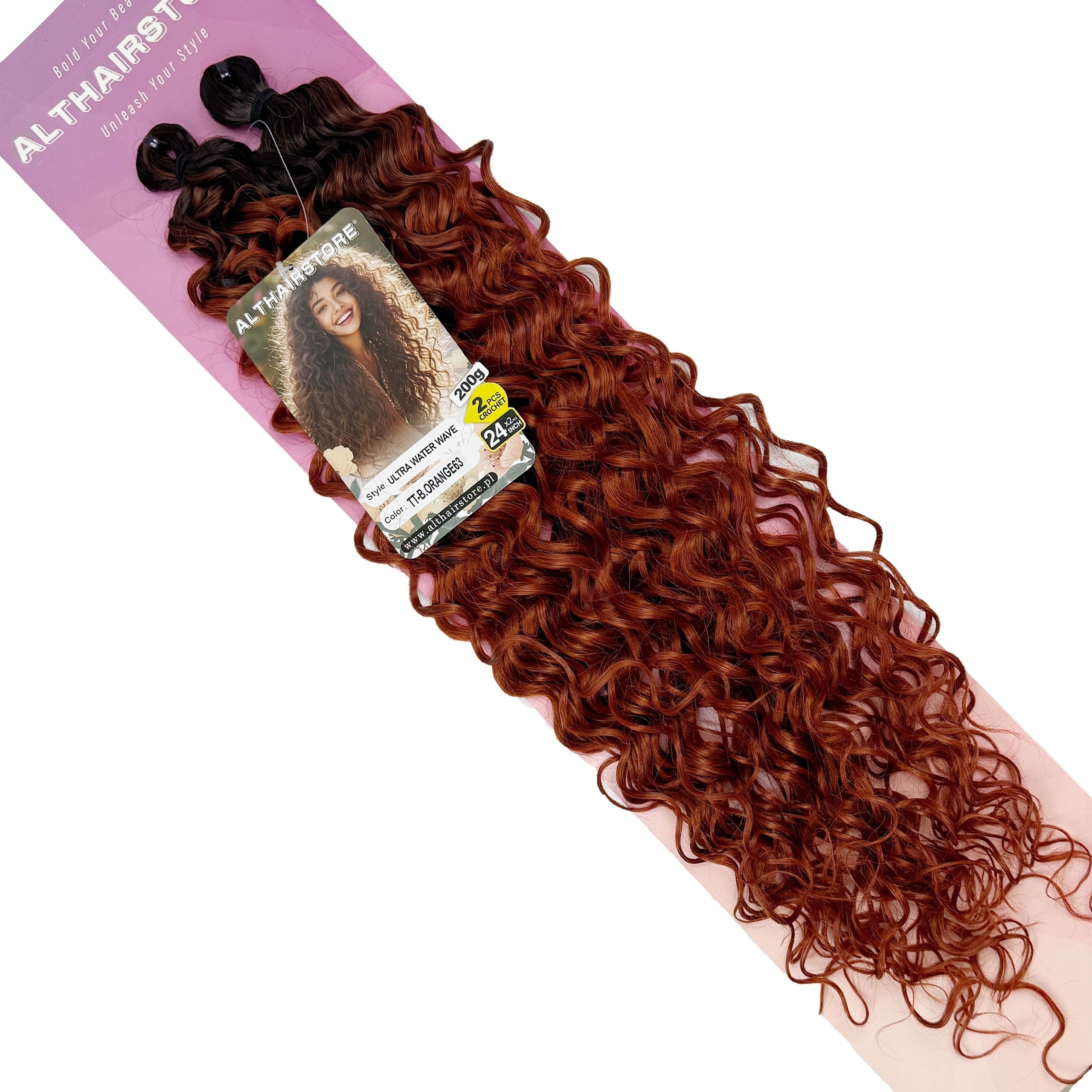 Syntetické vlasy Ultra Water Wave Weft Crochet 200 g 60 cm #TT-B.ORANGE63