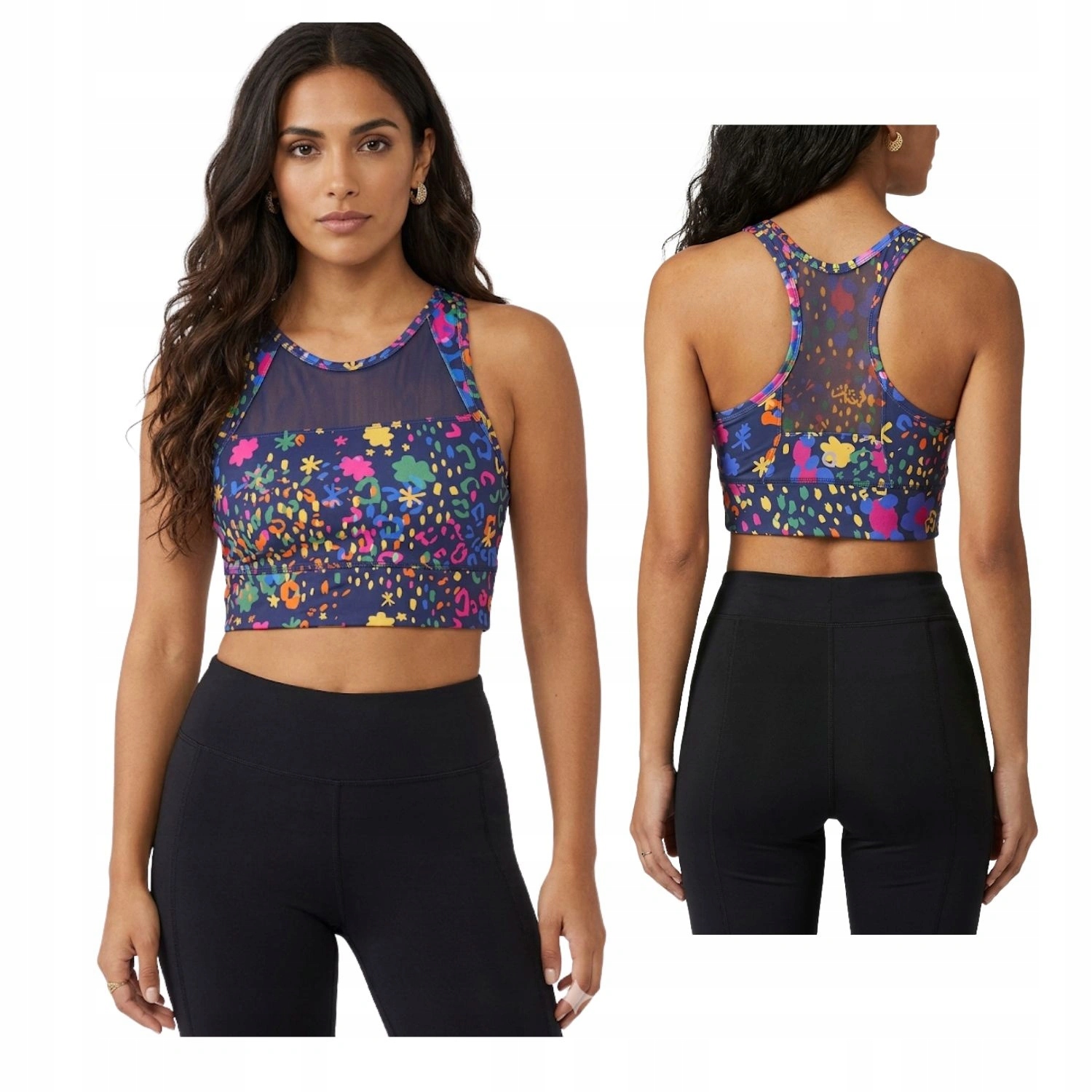 Dámský sportovní top Desigual Run síťovina mesh fitness tmavě modrá vel. S