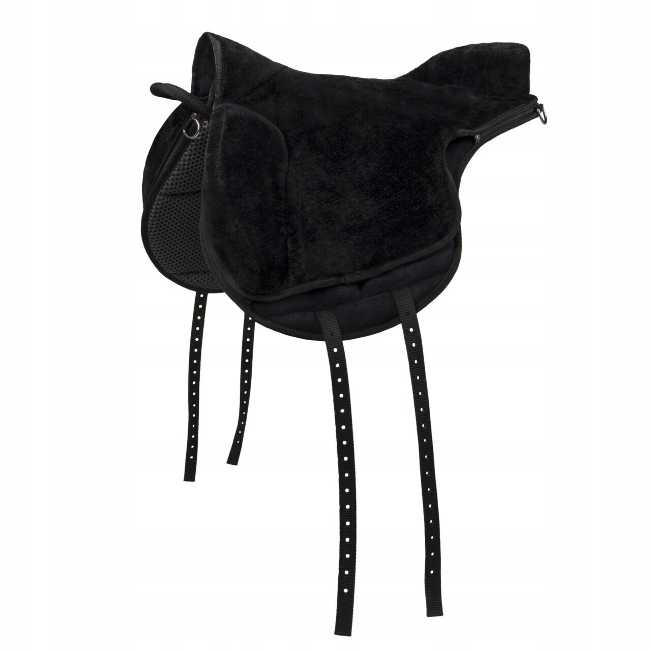 Podložka na jízdu na okně Qhp Bareback s odnímatelným kožíškem černá Cob