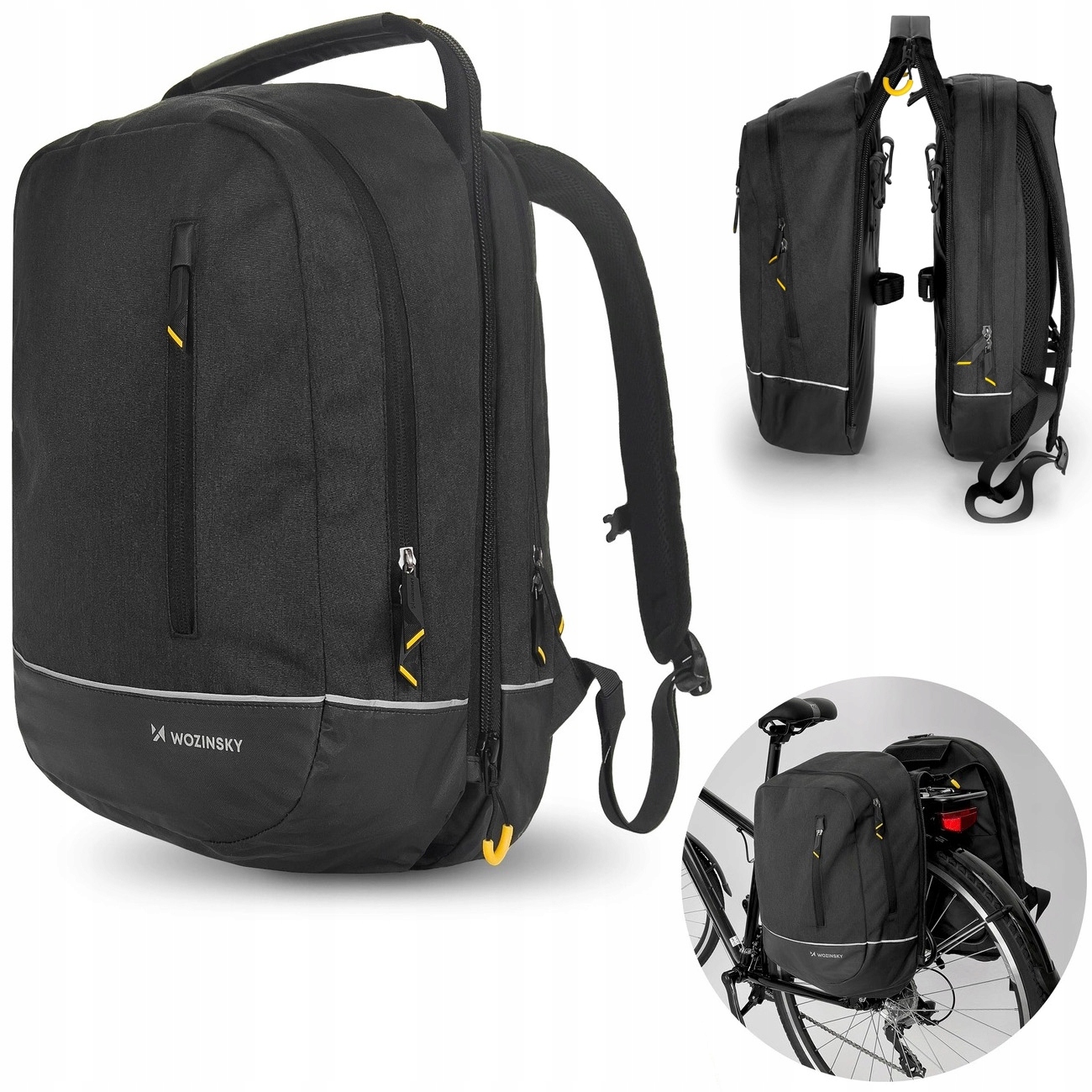 Cyklistická Brašna Dvojitá taška na zadní nosič zavazadel Batoh 30 l Vyztužená 2v1