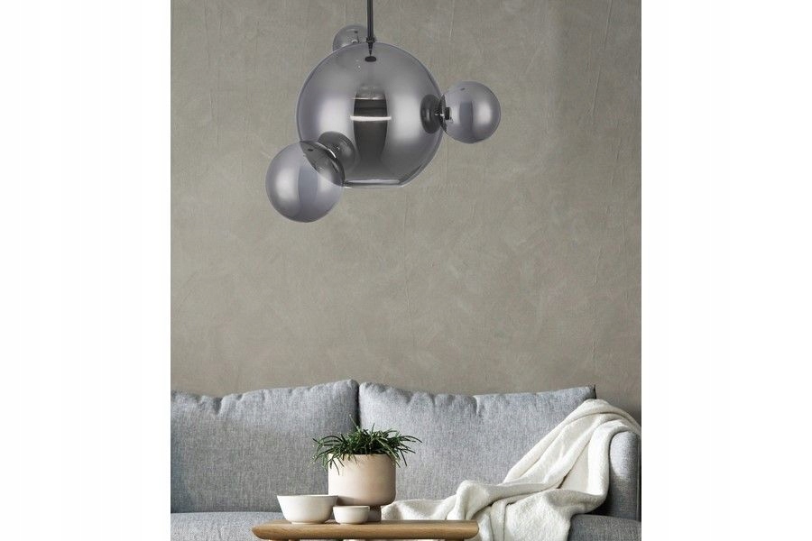 Chromová velká lampa Bubble Multiverse ozdobná nad rodinný stůl